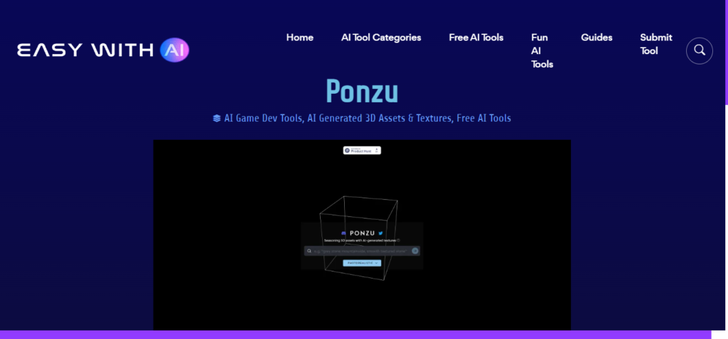 Ponzu home page 