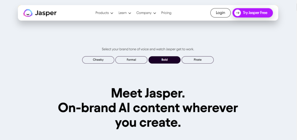 jasper-ai-homepage-screenshot