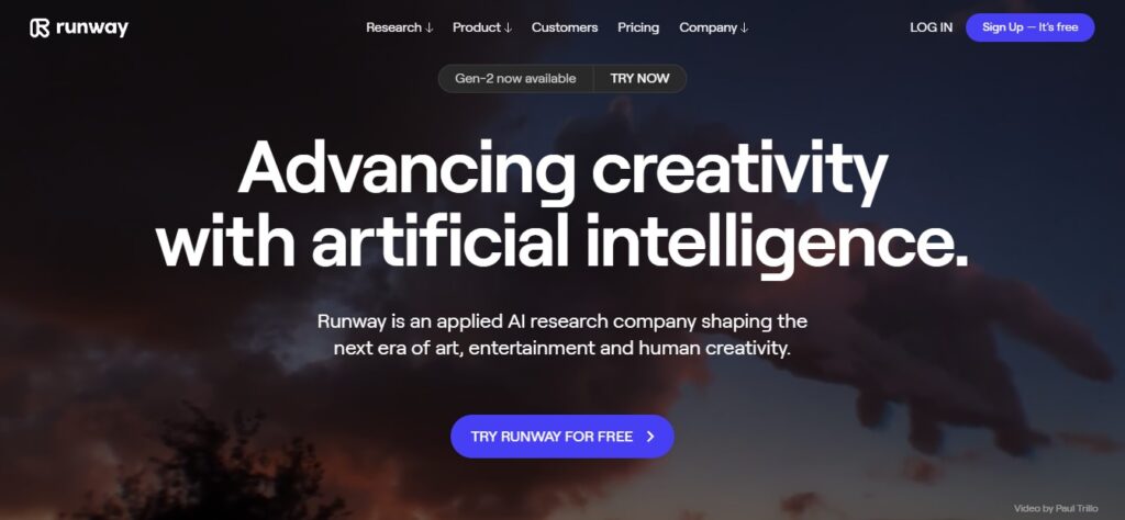 runawayml-AI-tool-home-page